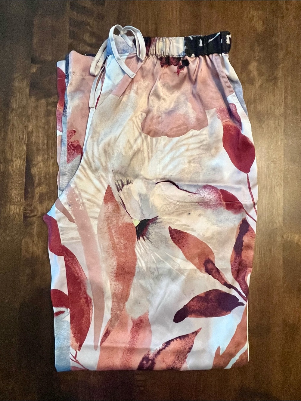 Soma Floral Satin Pajama Pants, XS